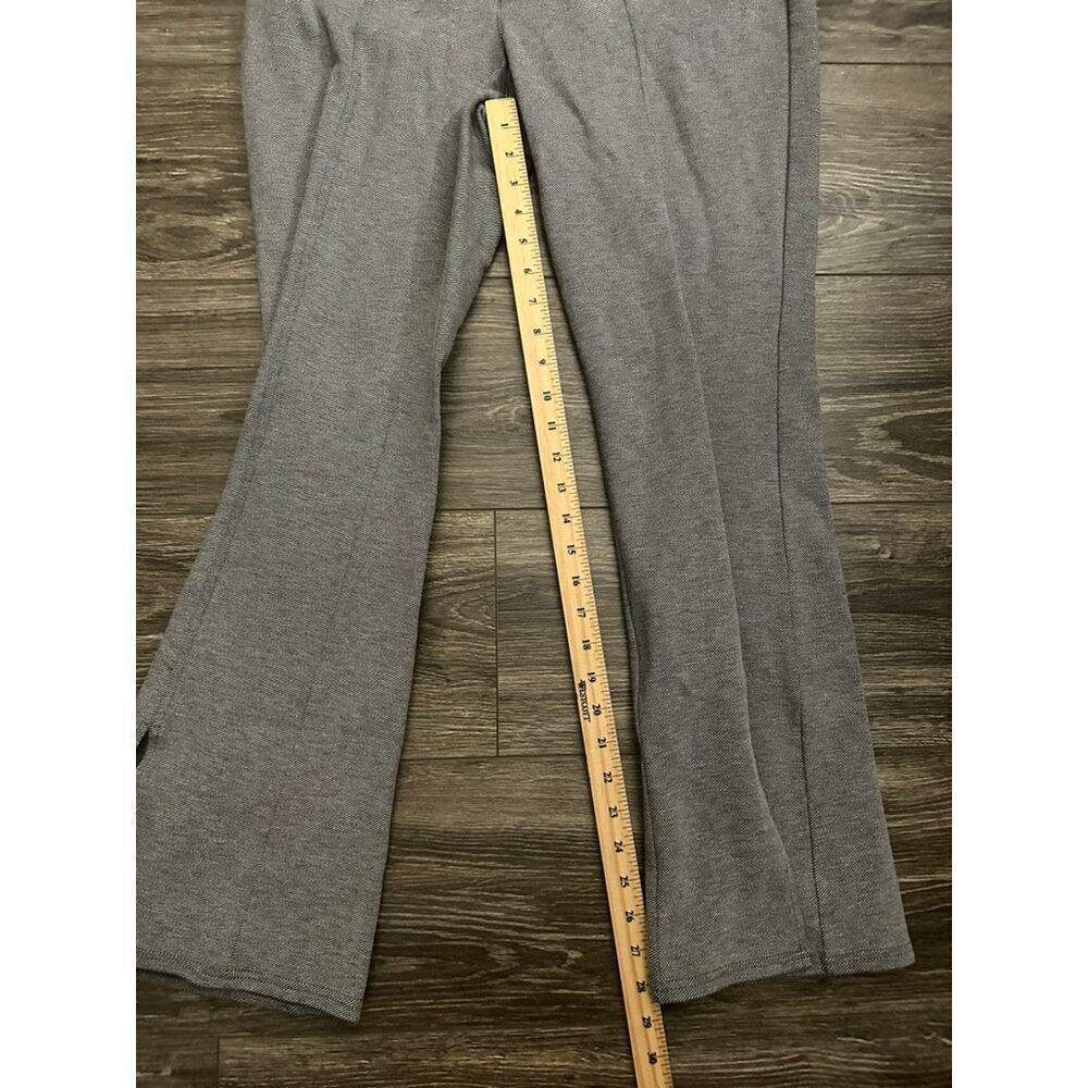 Maeve by Anthropologie Seamed Flare Pants Ankle Slit Womens 14 Gray Knit Tweed - Picture 2 of 7